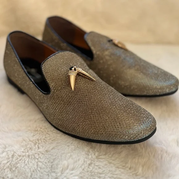 Giorgio Brutini men\'s slip-on loafer in a gold metallic Giorgio Brutini Men main image 3